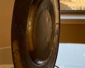 Rustic Metal Decor Platter w/ Stand 24in Diameter