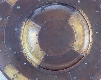 Rustic Metal Decor Platter w/ Stand 24in Diameter