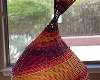 Montana Blue Heron Contemporary Santa Fe Sculptural Weaving Basket Marilyn Evans Wm. Stevens 26x15x13in HxWxD