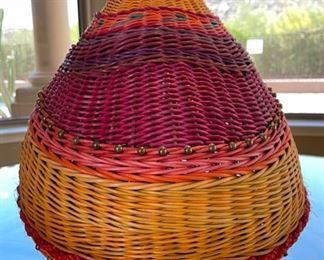 Montana Blue Heron Contemporary Santa Fe Sculptural Weaving Basket Marilyn Evans Wm. Stevens 26x15x13in HxWxD