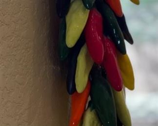 Ceramic Dangling Chili Peppers 16in Long
