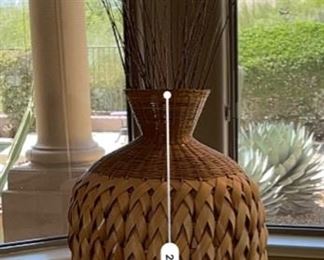 Huge Basket Weave Decor Vase 30in H x 16in Diameter