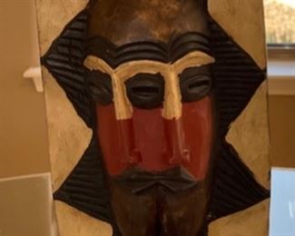 Hand Carved African Mask on Stand