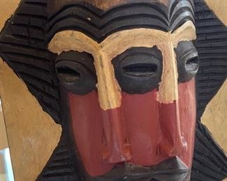 Hand Carved African Mask on Stand