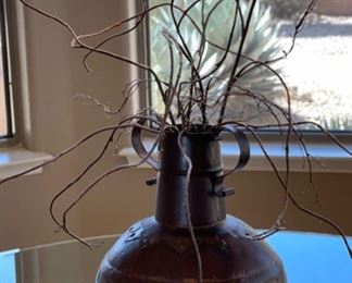 Rustic Metal Decor Vase 16in H x 12in Diameter