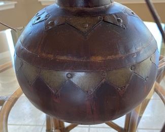 Rustic Metal Decor Vase 16in H x 12in Diameter
