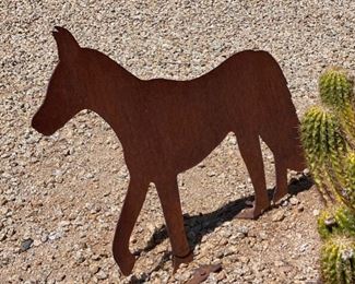 Rustic Metal Silhouette Coyote Yard Art 24 x 34