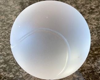 Tiffany & Co Crystal Glass Tennis Ball Frosted 3in Diameter