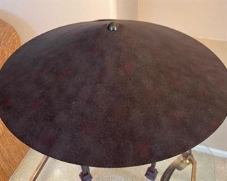 Rustic Iron Frame Ceramic Lamp 23in H x22in diameter