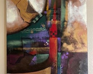 *Original* Mixed Media Art Van Stafford painting 60x48x2in