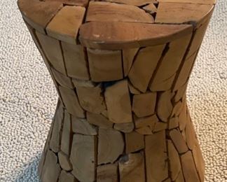 Teak Wood piece Stool/Plant Stand 17x13.75in Diameter