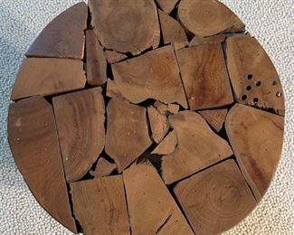 Teak Wood piece Stool/Plant Stand 17x13.75in Diameter