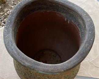 Lava Glaze Ceramic Planter 16 inches high by 13 inches diameter