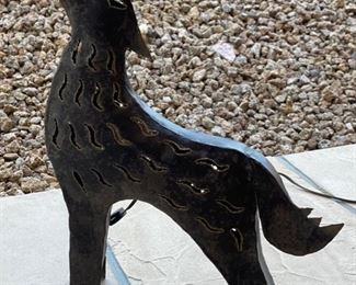 Rustic Metal Howling Coyote lighted 23x18x3in HxWxD