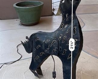 Rustic Metal Howling Coyote lighted 23x18x3in HxWxD