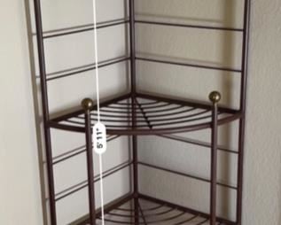 Metal Corner Shelf 74x19x19in HxWxD