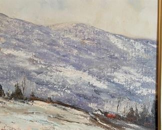 *Original* Charles Chas Reid Mountain Landscape Scene Oil Painting on Board Frame: 22x26in<BR>Art: 16x20in