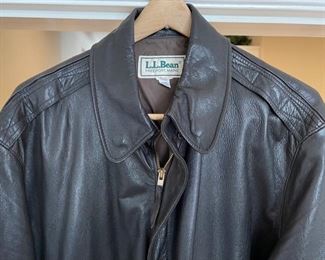 Vintage LL Bean Goatskin Leather Jacket Classic Bomber SZ 46 Long 46 Long