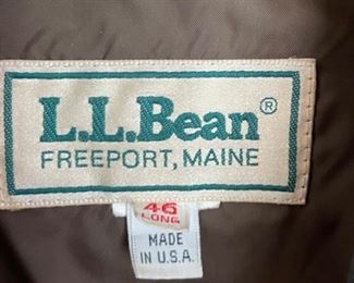 Vintage LL Bean Goatskin Leather Jacket Classic Bomber SZ 46 Long 46 Long
