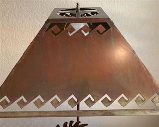 Eagle Dancer Native American Folk Art Copper Tone Metal Table Lamp #1 35x17x17 HxWxD