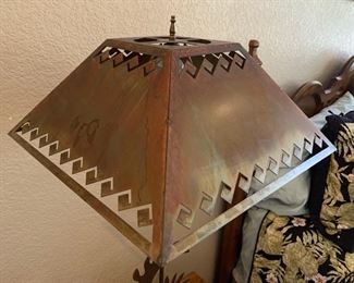 Eagle Dancer Native American Folk Art Copper Tone Metal Table Lamp #1 35x17x17 HxWxD
