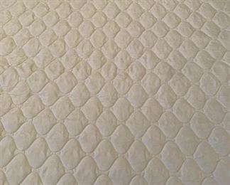 La-Z-Boy Sleeper Sofa Brown and Beige Lined Fabric with Wood Legs 35x80x38 HxWxD