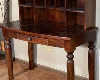 Rustic Sold Ironwood Desk with removable shelf 46x45x24in HxWxD