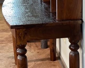 Rustic Sold Ironwood Desk with removable shelf 46x45x24in HxWxD