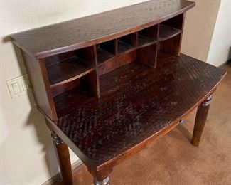 Rustic Sold Ironwood Desk with removable shelf 46x45x24in HxWxD