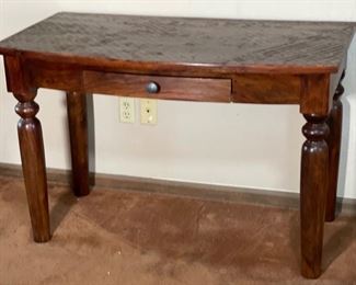 Rustic Sold Ironwood Desk with removable shelf 46x45x24in HxWxD