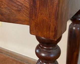 Rustic Sold Ironwood Desk with removable shelf 46x45x24in HxWxD