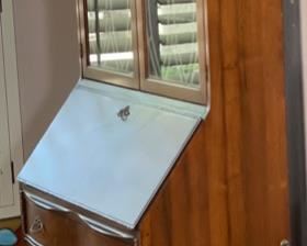 Antique Chippendale Secretary Desk 78x33.5x19.5in HxWxD