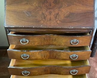 Antique Chippendale Secretary Desk 78x33.5x19.5in HxWxD