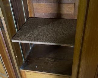 Huge Antique Oak Wardrobe Hammered Copper accent 82x78x24in HxWxD