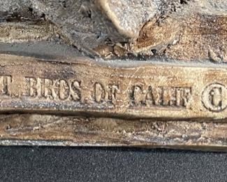 Apsit Bros of Calif Western Blacksmith Lamp Cowboy 25x14x11in HxWxD