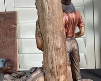 Apsit Bros of Calif Western Blacksmith Lamp Cowboy 25x14x11in HxWxD