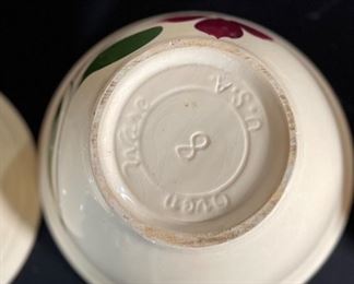 3pc Watt Pottery Starflower Mixing Bowls 7/8/9 LG: 4.75x9.25in Diameter