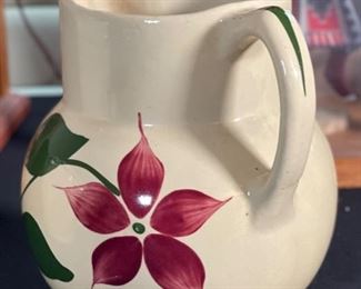 Watt Pottery 17 Starflower Pitcher 8x8x7in