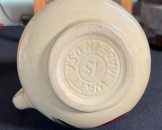 Watt Pottery 15 Pitcher Apple Advertising Coleson Holmquist 5.5x5.75x4.25in HxWxD