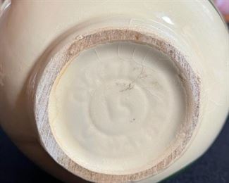 Watt Pottery 15 Pitcher Starflower Advertising Gibson Farm Supply 5.5x5.75x4.25in HxWxD