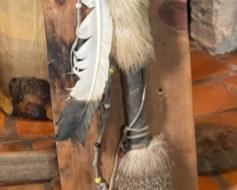 Vintage Peace Pipe Native American Ceremonial Pipe: 30in Long