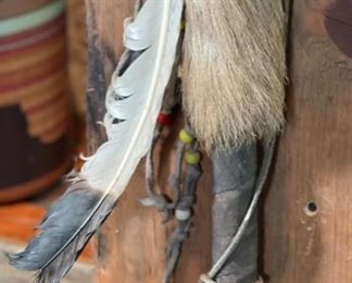 Vintage Peace Pipe Native American Ceremonial Pipe: 30in Long