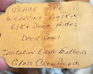 Vintage Peace Pipe Native American Ceremonial Pipe: 30in Long