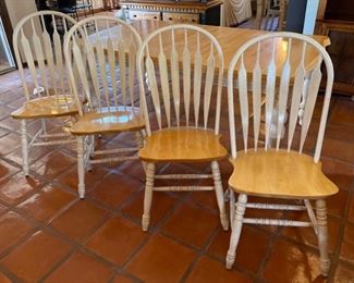 Country Maple Farmhouse Dining Table w/ 4 Chairs 30x41x58-75in HxWxD