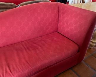 Contemporary Sleeper Sofa Red Fabric Couch 35x34x78in HxWxD