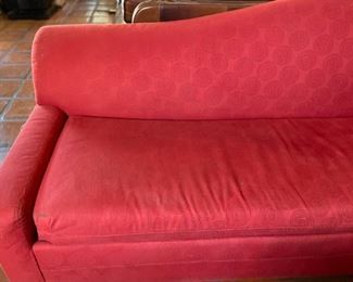 Contemporary Sleeper Sofa Red Fabric Couch 35x34x78in HxWxD