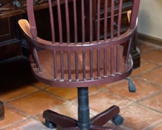 Solid Wood Rolling Office Chair 44x22x22in HxWxD