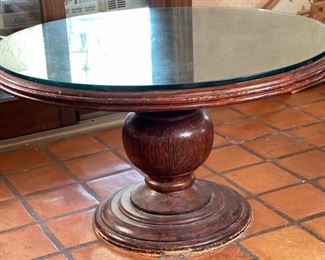 Rustic Pedestal Dining Table 32in H x 54in Diameter
