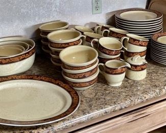 55pc Cowboy Living Western Belt Collection Dinnerware Plate Set