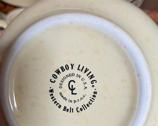 55pc Cowboy Living Western Belt Collection Dinnerware Plate Set
